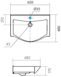 Мебельная раковина Santek Беверли 1WH302501 65см белый